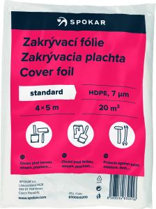 Spokar Standard zakrývací fólie na malování, 7 µ, 20 m², 4 × 5 m