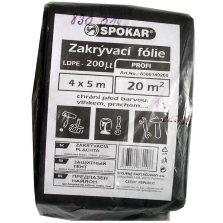 zakrývací fólie 4x5m; LDPE – 200my                          