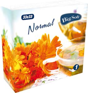 Big Soft klasické bílé ubrousky, rozměry 33 x 33 cm