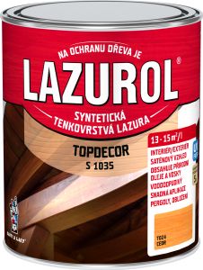 Lazurol Topdecor S1035 tenkovrstvá lazura na dřevo T024 cedr, 750 ml
