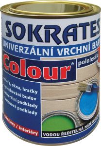 Sokrates Colour pololesk univerzální vrchní barva na dřevo a kov, 0220 světle hnědá, 0,7 kg