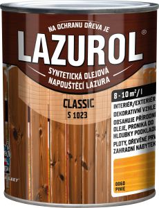 Lazurol Classic S1023 tenkovrstvá lazura na dřevo s obsahem olejů, 0060 pinie, 750 ml