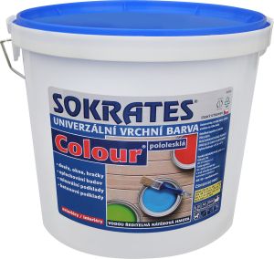 Sokrates Colour pololesk univerzální vrchní barva na dřevo a kov, 0100 bílá, 5 kg