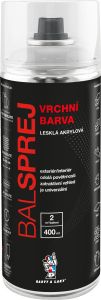 BALSPREJ vrchní univerzální akrylová barva ve spreji, RAL 9010 bílá lesk, 400 ml