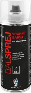 BALSPREJ vrchní univerzální akrylová barva ve spreji, RAL 9010 bílá mat, 400 ml