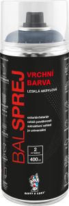 BALSPREJ vrchní univerzální akrylová barva ve spreji, RAL 7001 stříbrnošedá, 400 ml