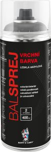 BALSPREJ vrchní univerzální akrylová barva ve spreji, RAL 9006 světlý hliník, 400 ml