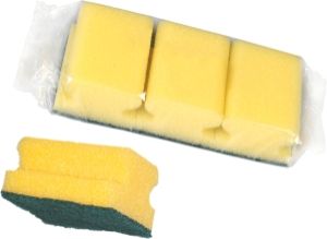 Spokar houbička na nádobí, profilovaná, 78 × 60 × 45 mm, balení 3 ks