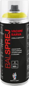 BALSPREJ vrchní univerzální akrylová barva ve spreji, RAL 1016 žluť sírová, 400 ml