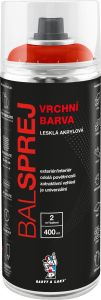 BALSPREJ vrchní univerzální akrylová barva ve spreji, RAL 2004 čistě oranžová, 400 ml