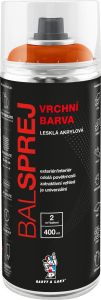 BALSPREJ vrchní univerzální akrylová barva ve spreji, RAL 2009 oranžová dopravní, 400 ml