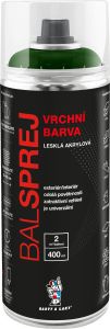 BALSPREJ vrchní univerzální akrylová barva ve spreji, RAL 6002 zelená listová, 400 ml