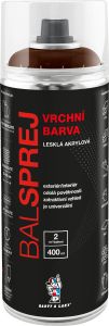 BALSPREJ vrchní univerzální akrylová barva ve spreji, RAL 8007 hněď srnčí, 400 ml