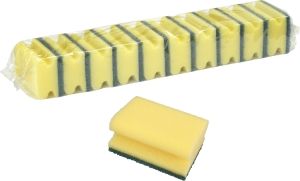 Spokar houbička na nádobí s chráničem nehtů + pevná drátěnka, 95 x 70 x 45 mm, 10 ks v balení