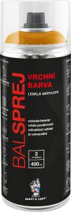 BALSPREJ vrchní univerzální akrylová barva ve spreji, RAL 1003 signální žlutá, 400 ml