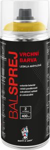 BALSPREJ vrchní univerzální akrylová barva ve spreji, RAL 1018 žlutá zinková, 400 ml