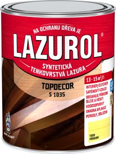 Lazurol Topdecor S1035 tenkovrstvá lazura na dřevo T000 přírodní, 750 ml