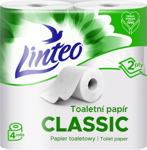 Linteo Classic 2vrstvý toaletní papír, 4 role, 15 m role