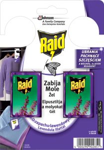 Raid háček proti šatním molům s vůní levandule, 2 ks
