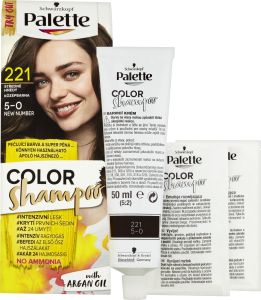 Obrázek 2. produktu Schwarzkopf Palette Color Shampoo barva na vlasy 221 středně hnědá, 50 ml