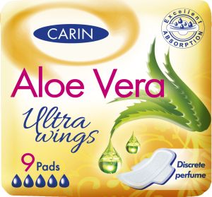 Carin Ultra Wings Aloe Vera vložky s křidélky, 9 kusů