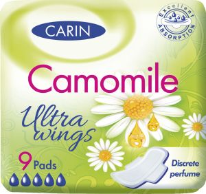 Carin Ultra Wings Kamille dámské vložky, 9 ks