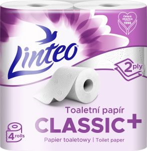 Linteo toaletní papír 2vrstvý, 4 role, 17 m role