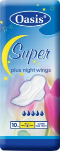 Oasis Super Plus Night Wings dámské vložky, 10 ks