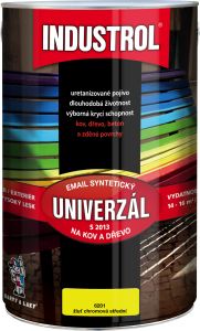 Industrol S2013 univerzál lesk vrchní barva na kov a dřevo, 6201 žluť chromová střední, 4 l