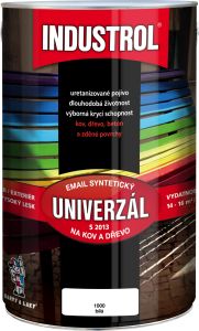 Industrol S2013 univerzál lesk vrchní barva na kov a dřevo, 1000 bílá, 4 l