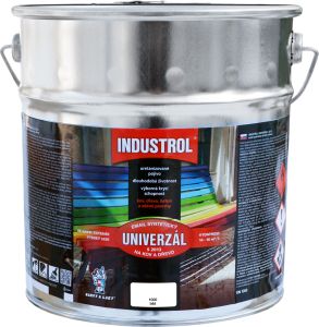 Industrol S2013 univerzál lesk vrchní barva na kov a dřevo, 1000 bílá, 9 l