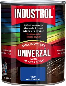 Industrol S2013 univerzál lesk vrchní barva na kov a dřevo, 4400 modř světlá, 750 ml