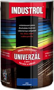 Industrol S2013 univerzál lesk vrchní barva na kov a dřevo, 4550 modř návěstní, 4 l