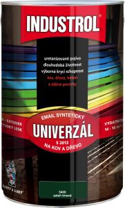 Industrol S2013 univerzál lesk vrchní barva na kov a dřevo, 5400 zeleň tmavá, 4 l
