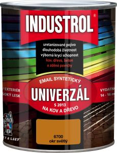 Industrol S2013 univerzál lesk vrchní barva na kov a dřevo, 6700 světle okrová, 750 ml