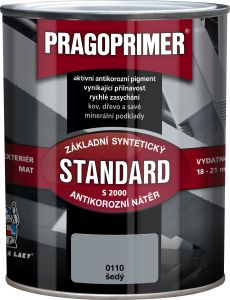 Pragoprimer Standard S2000 základní barva na kov, 0110 šedá, 600 ml
