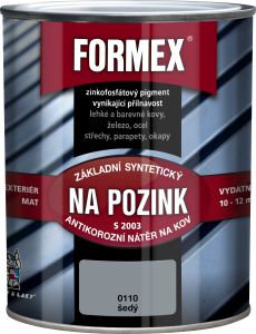 Formex S2003 základ na pozink základní barva na kov, 0110 šedý, 600 ml