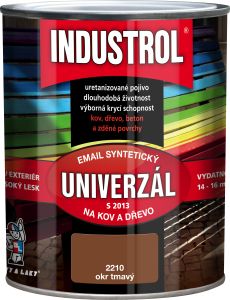 Industrol S2013 univerzál lesk vrchní barva na kov a dřevo, 2210 okr tmavý, 600 ml