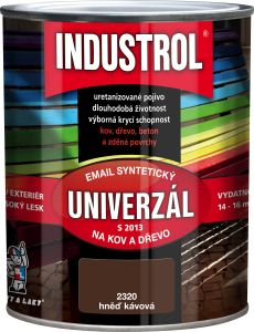 Industrol S2013 univerzál lesk vrchní barva na kov a dřevo, 2320 kávově hnědá, 600 ml