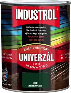 Industrol S2013 univerzál lesk vrchní barva na kov a dřevo, 5400 zeleň tmavá, 600 ml