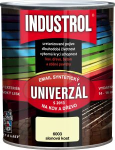 Industrol S2013 univerzál lesk vrchní barva na kov a dřevo, 6003 slonová kost, 600 ml