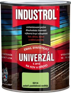 Industrol S2013 univerzál lesk vrchní barva na kov a dřevo, 5014 zeleň pastelová světlá, 750 ml