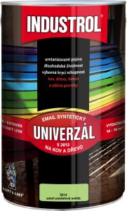 Industrol S2013 univerzál lesk vrchní barva na kov a dřevo, 5014 zeleň pastelová světlá, 4 l