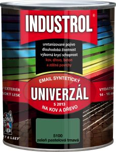 Industrol S2013 univerzál lesk vrchní barva na kov a dřevo, 5100 zeleň pastelová, 750 ml