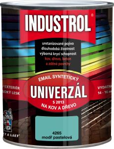 Industrol S2013 univerzál lesk vrchní barva na kov a dřevo, 4265 modř pastelová, 750 ml