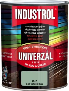 Industrol S2013 univerzál lesk vrchní barva na kov a dřevo, 1010 šeď pastelová, 750 ml