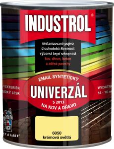 Industrol S2013 univerzál lesk vrchní barva na kov a dřevo, 6050 světle krémová, 750 ml