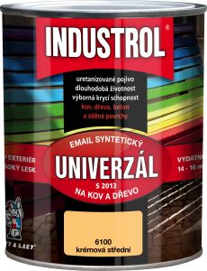 Industrol S2013 univerzál lesk vrchní barva na kov a dřevo, 6100 středně krémová, 750 ml
