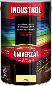 Industrol S2013 univerzál lesk vrchní barva na kov a dřevo, 6050 světle krémová, 4 l
