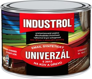Industrol S2013 univerzál lesk vrchní barva na kov a dřevo, 4400 modř světlá, 375 ml